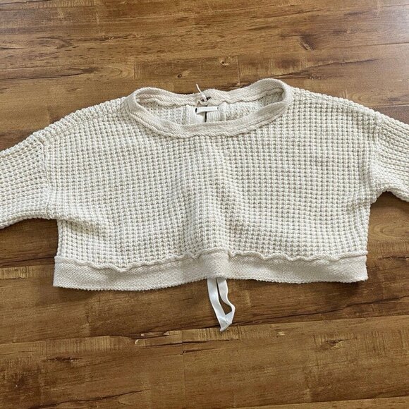 Free People Tops - Womens Free people‎ FP knit top ribbon back size large l beige